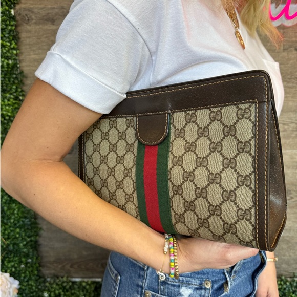 Authentic Vintage Gucci Sherry Line Monogram Parfum Clutch - Picture 6 of 7